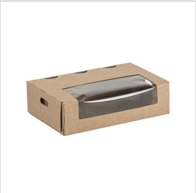 Bakery Box 5.5X3.5X1.5 IN Kraft With Window Vented 300/Case