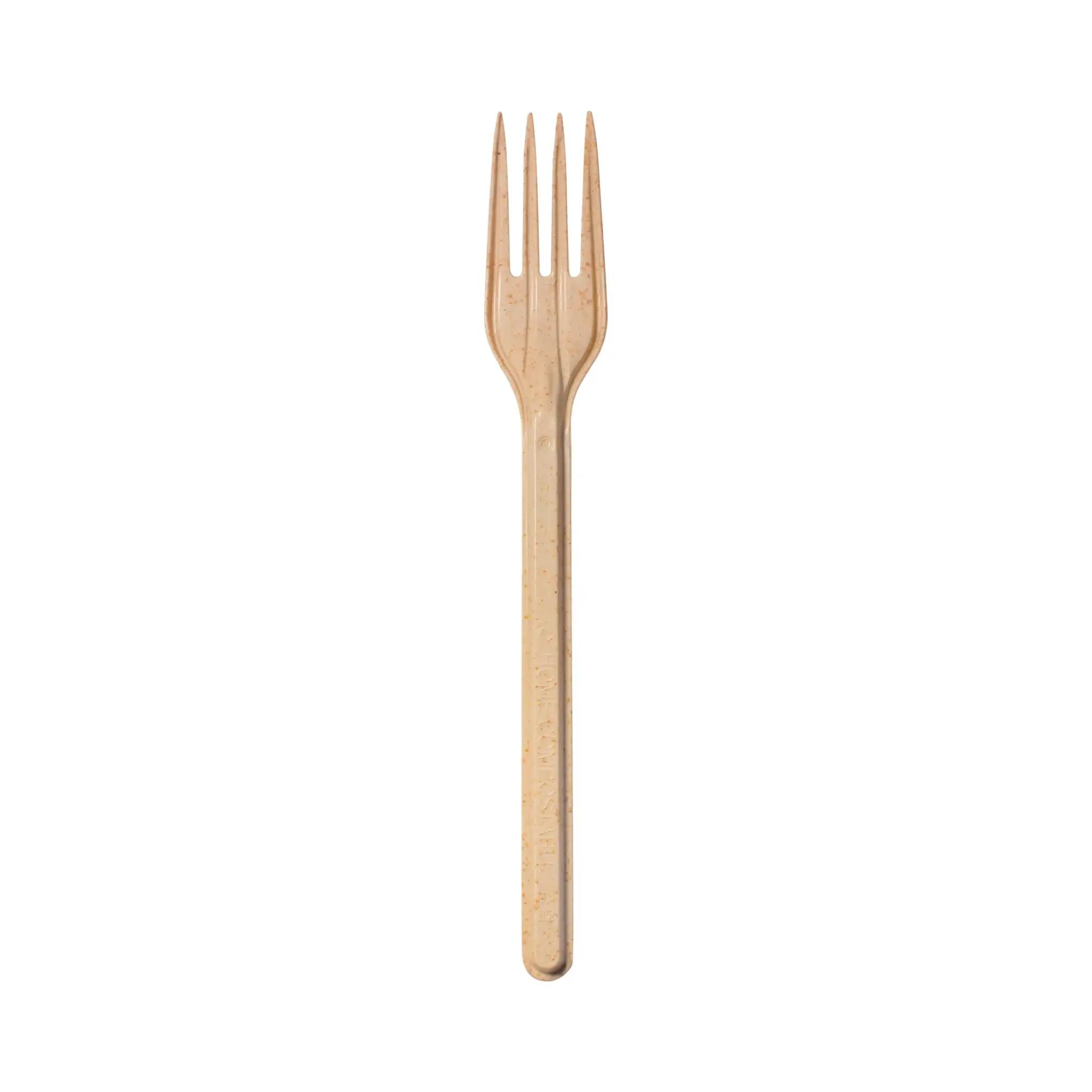 CompostZero Fork 6.75 IN Biopolymer Resin Natural 100 Count/Pack 10 Packs/Case 1000 Count/Case
