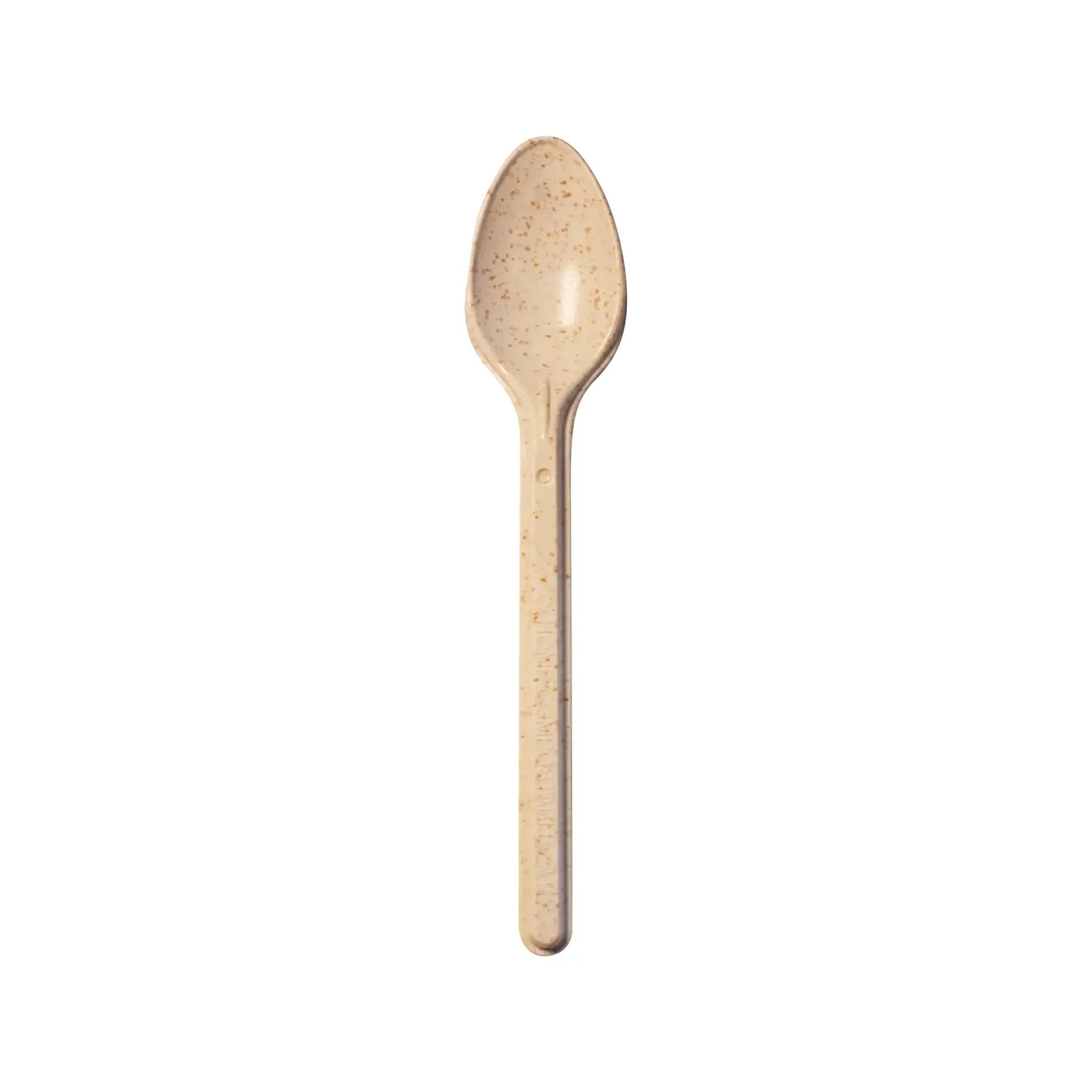 CompostZero Spoon 6 IN Biopolymer Resin Natural 100 Count/Pack 10 Packs/Case 1000 Count/Case