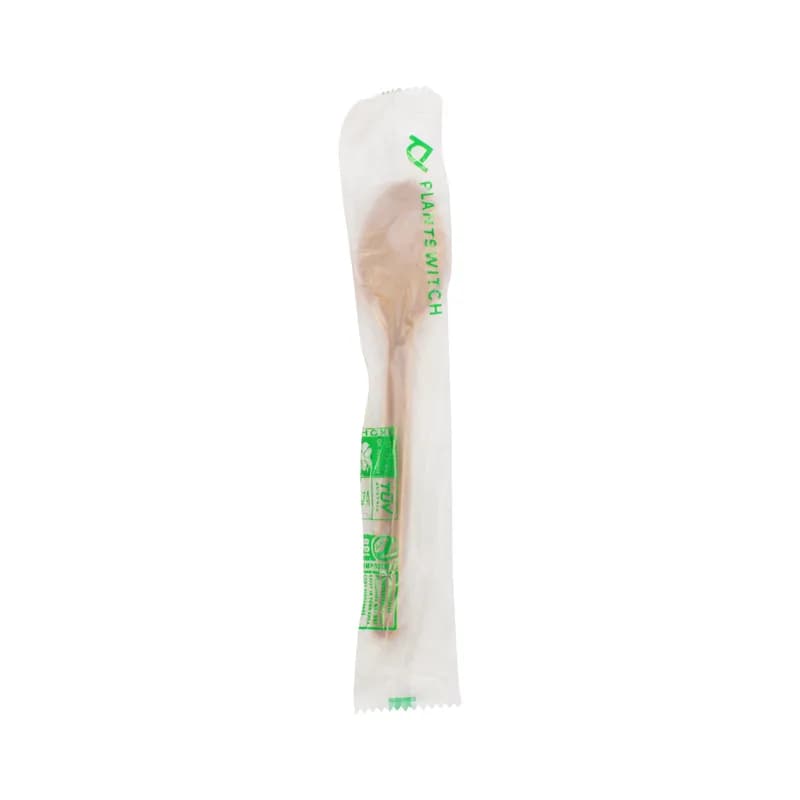 CompostZero™ Spoon 6 IN Natural Wrapped 1000/Case
