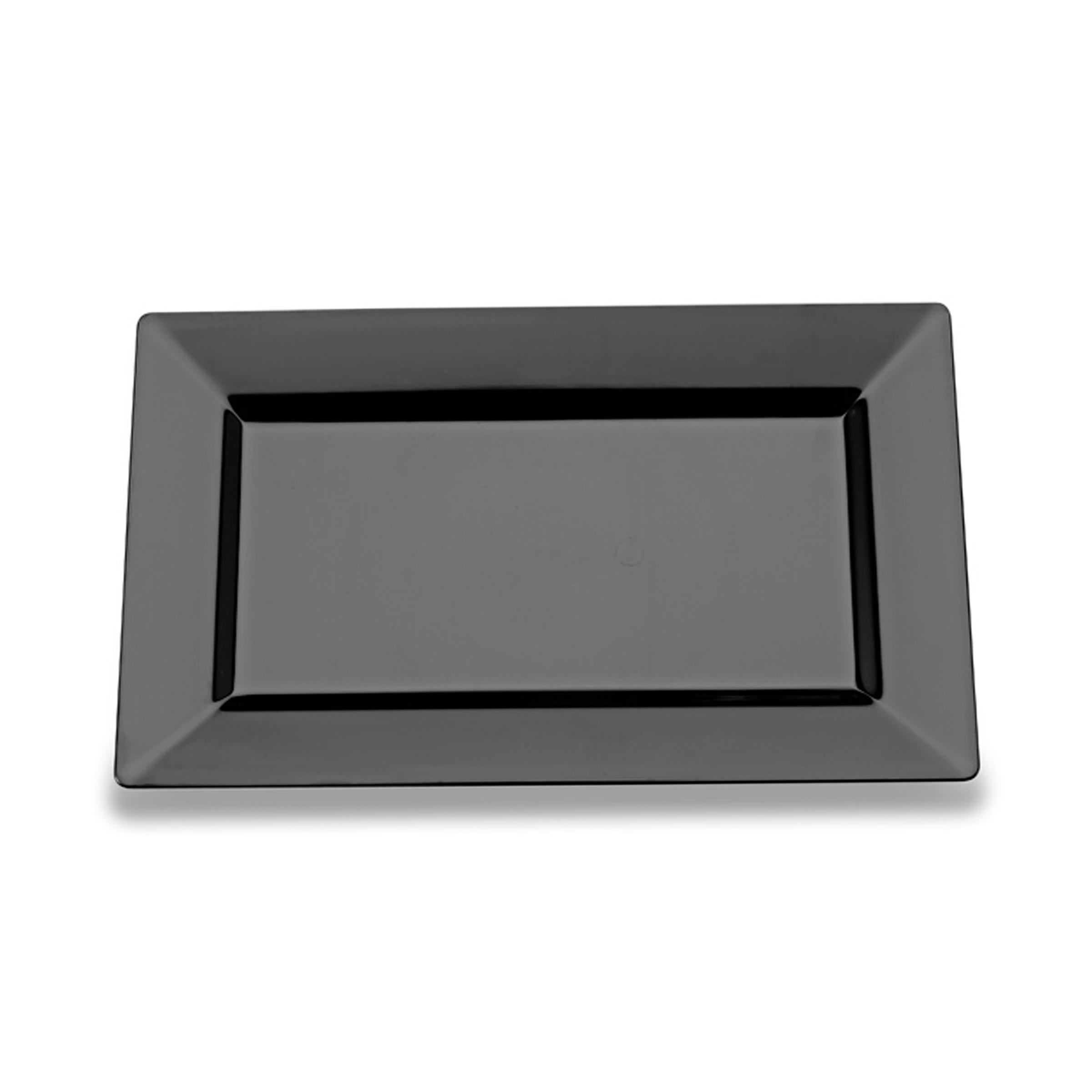 Plate 11 IN Plastic Black Rectangle 120/Case