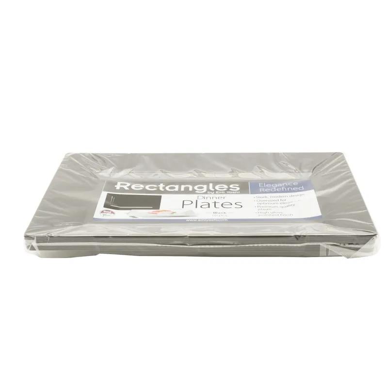 Plate 11 IN Plastic Black Rectangle 120/Case