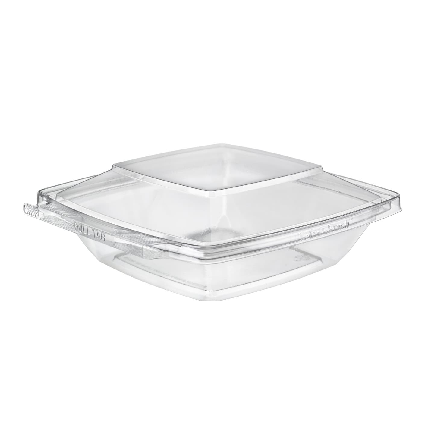 Safe-T-Fresh® Deli Container Hinged With Dome Lid 24 OZ RPET Clear Square 174/Case