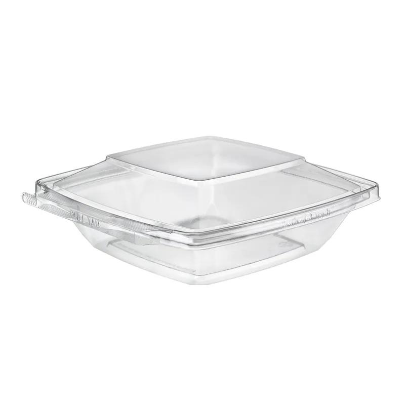 Safe-T-Fresh® Deli Container Hinged With Dome Lid 32 OZ PET Clear Square Tamper-Evident 168/Case