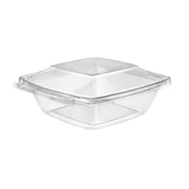 Safe-T-Fresh® Deli Container Hinged With Dome Lid 32 OZ RPET Clear Square Tamper-Evident 168/Case