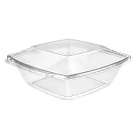 Safe-T-Fresh® Deli Container Hinged With Dome Lid 64 OZ RPET Clear Square 80/Case