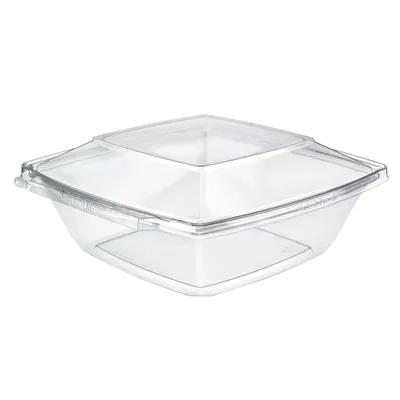 Safe-T-Fresh® Deli Container Hinged With Dome Lid 64 OZ RPET Clear Square 80/Case