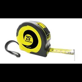 Boardwalk® Tape Measure 25 FT Black Yellow 1/16 IN Grad 1/Each
