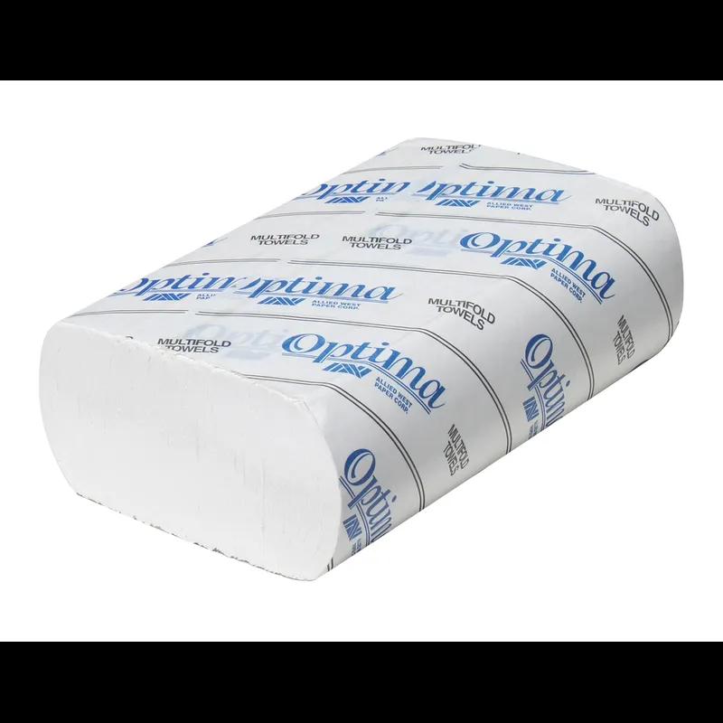 Optima Folded Paper Towel 9.1X9.5 IN White Multifold Premium 250 Count/Pack 16 Packs/Case