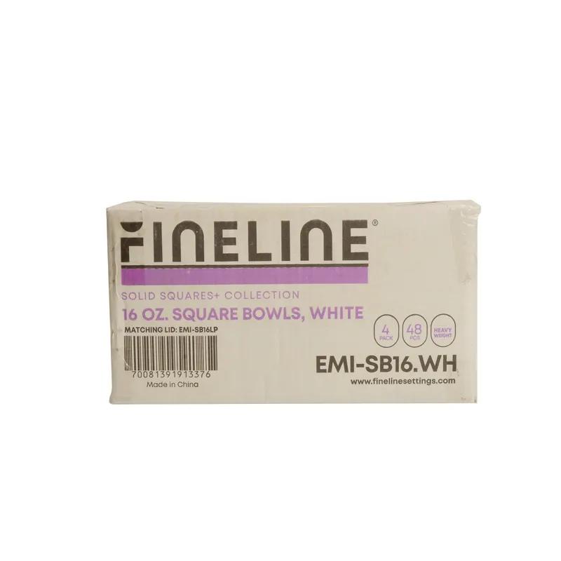 Bowl 16 OZ Plastic White Square 48/Case