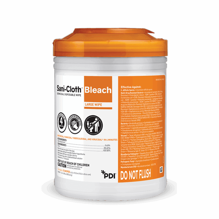 Sani-Cloth® Germicidal Bleach 6X5 IN Wipe 160 Count/Pack 12 Packs/Case
