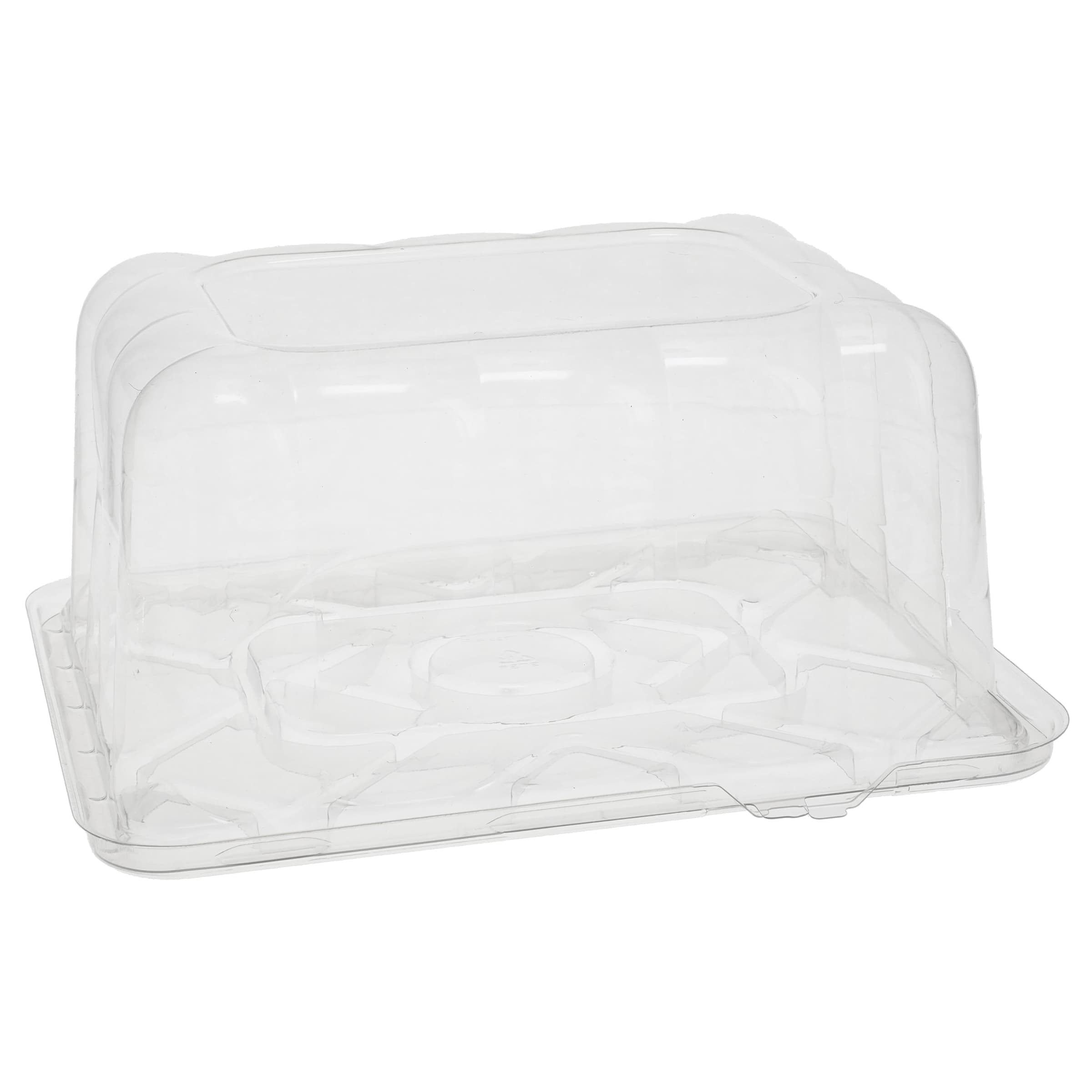 RoseDome 1/8 Sheet Cake Container & Lid Combo 11X9X5 IN PET Clear 50/Case