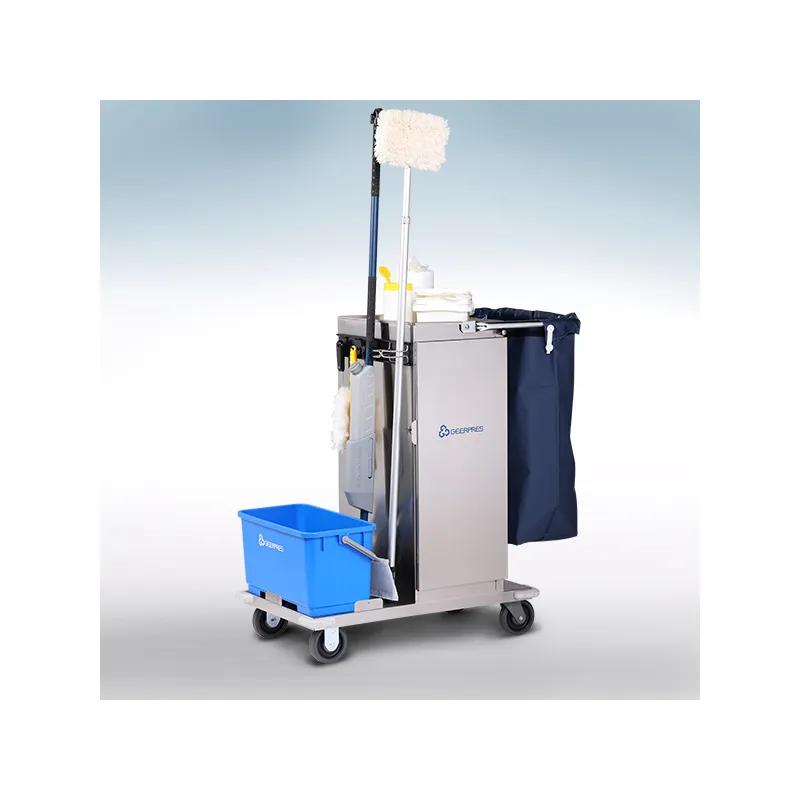 ESCORT® Housekeeping Cart Utility Cart 40.35X21.23X41.05 IN Stainless Steel 1/Each