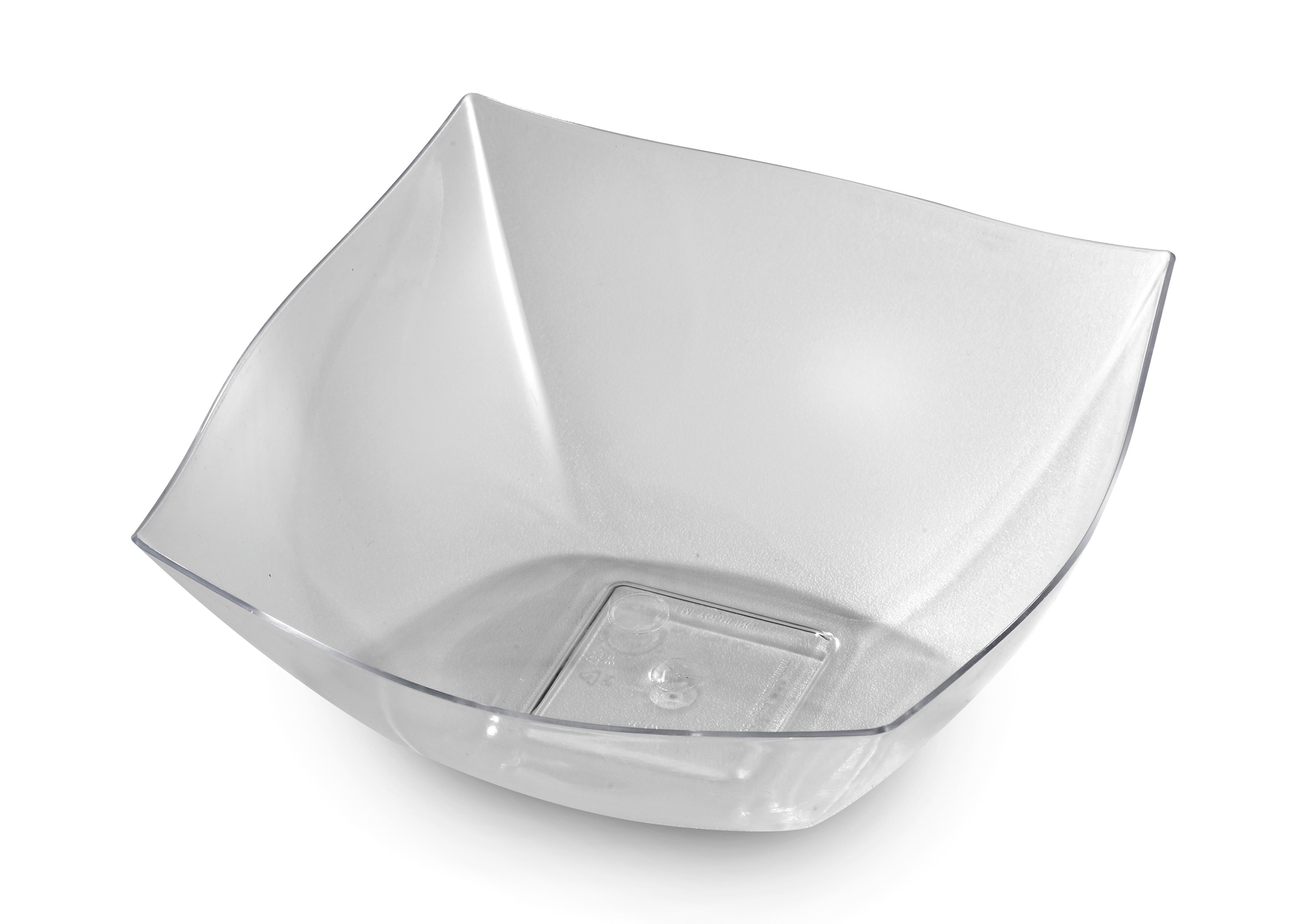 Squares Bowl 16 OZ PS Clear Square 48/Case