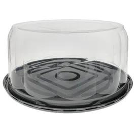 RoseDome Cake Container & Lid Combo With High Dome Lid 13X5.75 IN PET Clear Black Round 45/Case