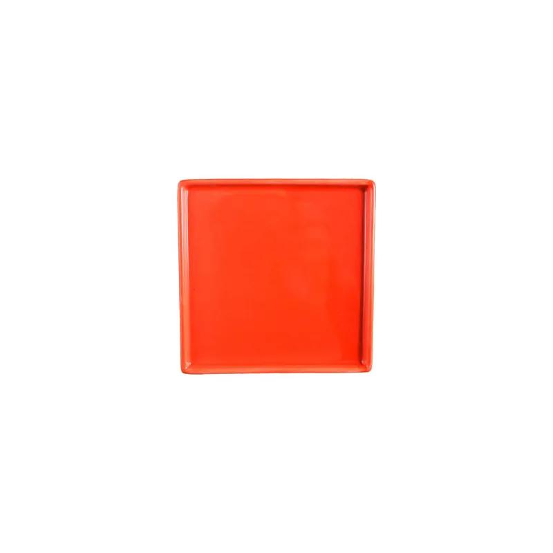 Ventana Collection Plate 5.63X5.63 IN Red Orange Square Flat 36/Case
