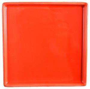 Ventana Collection Plate 5.63X5.63 IN Red Orange Square Flat 36/Case