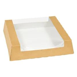VISIONS Bakery Box 10.43X10.43X2.5 IN Clay-Coated Paperboard PET Kraft Square With Window 100/Case