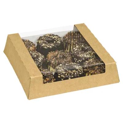 VISIONS Bakery Box 10.43X10.43X2.5 IN Clay-Coated Paperboard PET Kraft Square With Window 100/Case