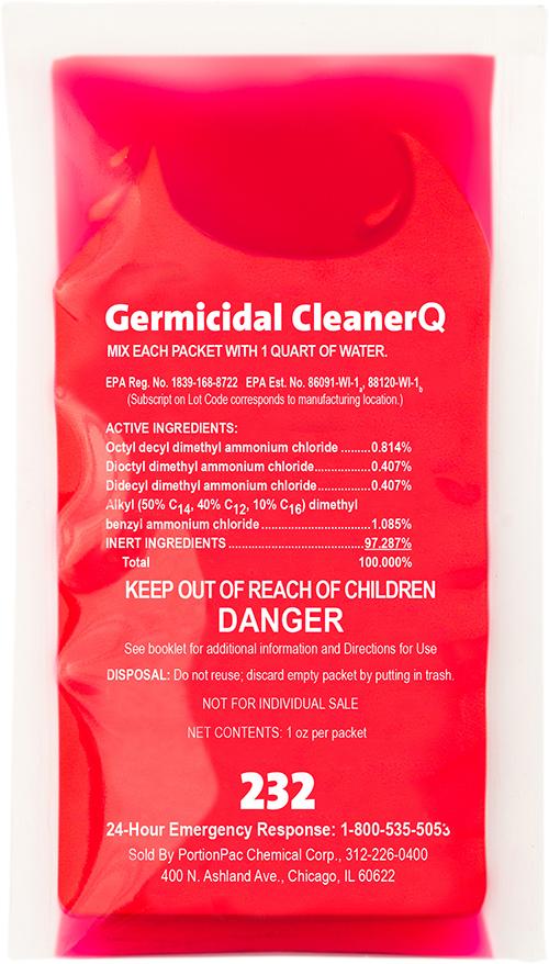 232 Germicidal Cleaner 1 FLOZ 132 Count/Box