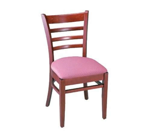 Side Chair Orange Wood Ladder Back Padded Seat Black Frame 1/Each