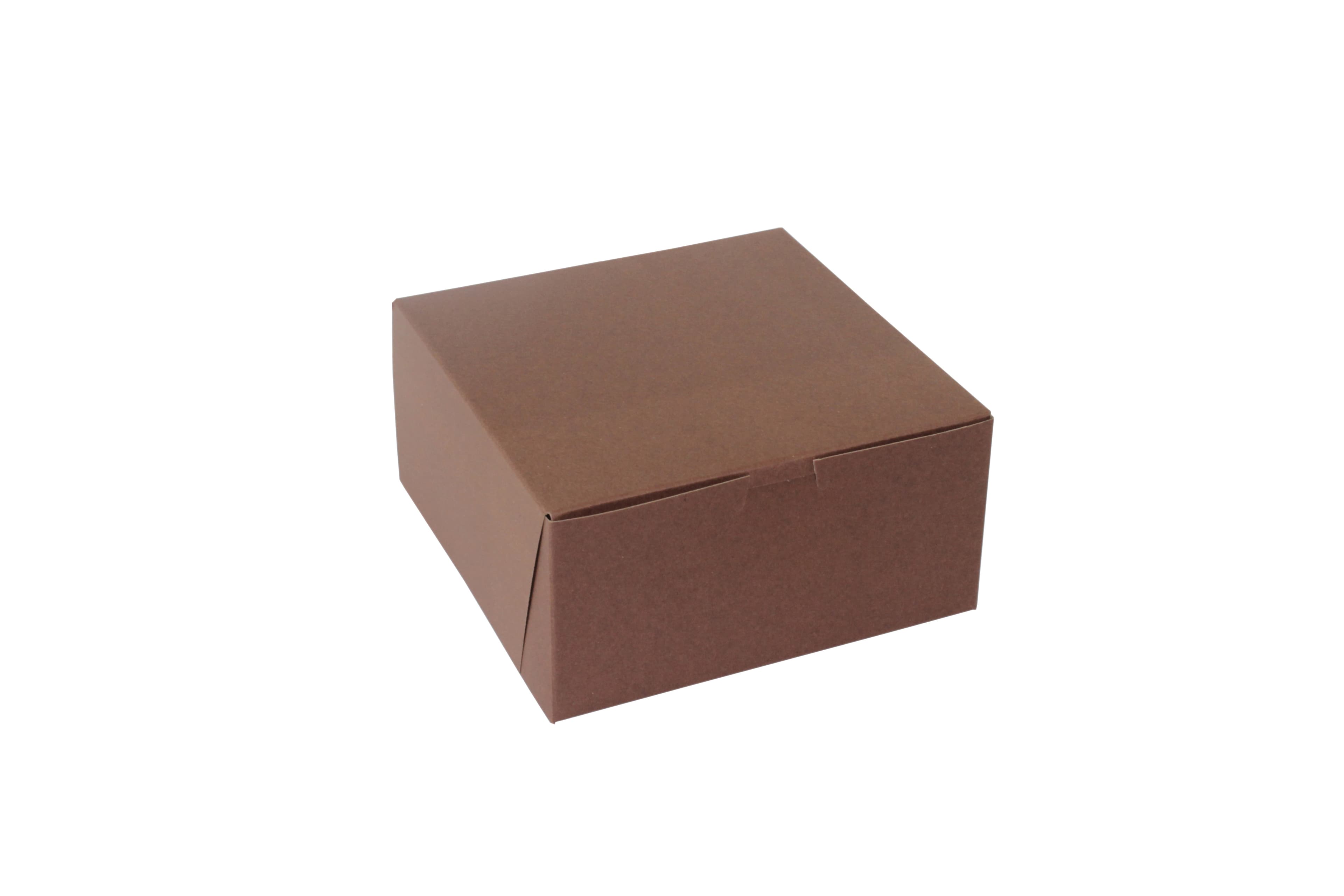 Bakery Box 8X8X4 IN Paperboard Chocolate Corner Lock 1-Piece 200/Bundle