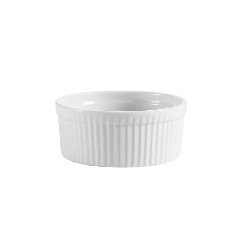 Souffle Ramekin 10 OZ Porcelain White Round Fluted 24/Case