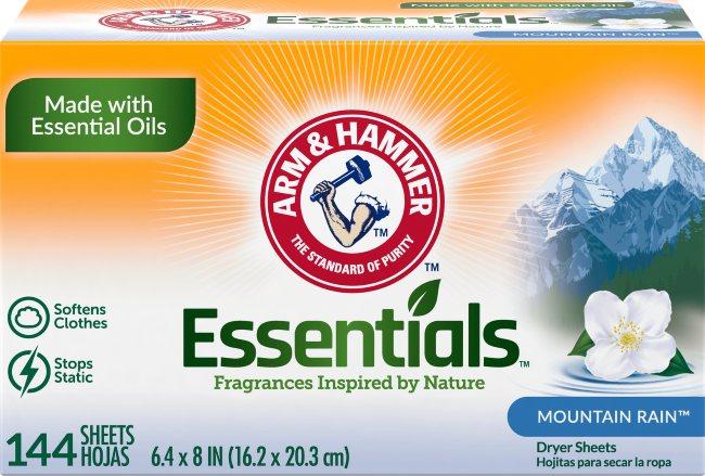 Arm & Hammer Essentials™ Mountain Rain Dryer Sheets 144/Box