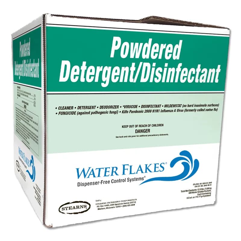 Water Flakes® Disinfectant 0.5 OZ Packet Powder Detergent 400/Case