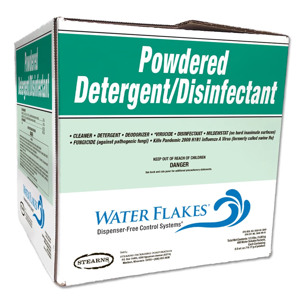 Water Flakes® Disinfectant 0.5 OZ Packet Powder Detergent 400/Case