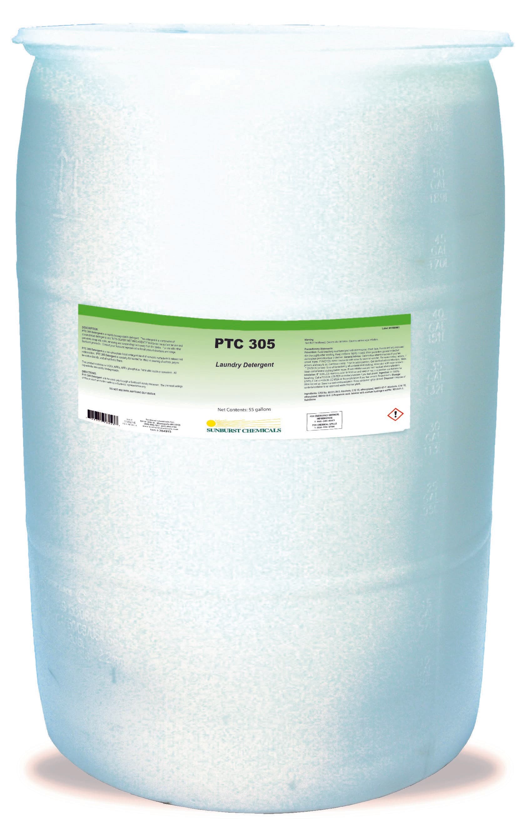 PTC 305 Laundry Detergent 55 GAL Concentrate 1/Drum