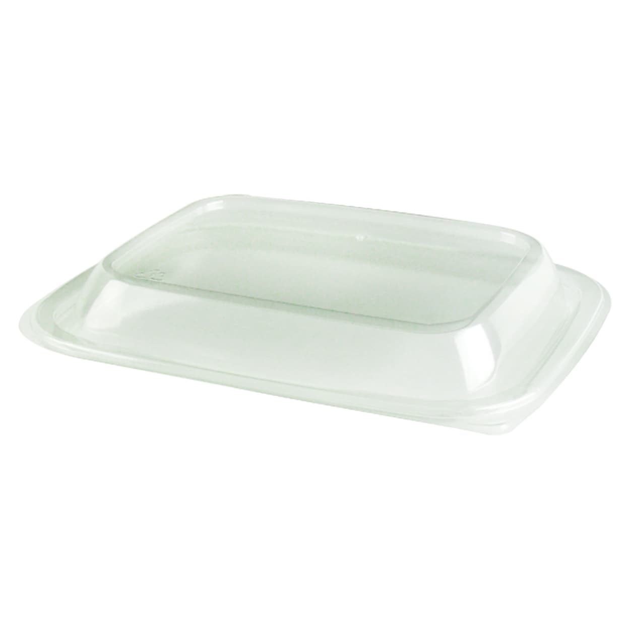 Lid Dome 1 Compartment RPET Clear Rectangle For Cold Container Unhinged Anti-Fog 756/Case
