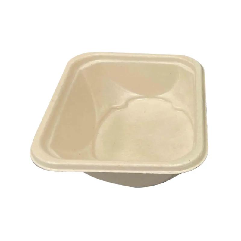 Take-Out Tray Base 6.5X5X1.75 IN Sugar Pulp PLA Kraft Up to 400 Degrees F Moisture Resistant Oil Resistant 500/Case