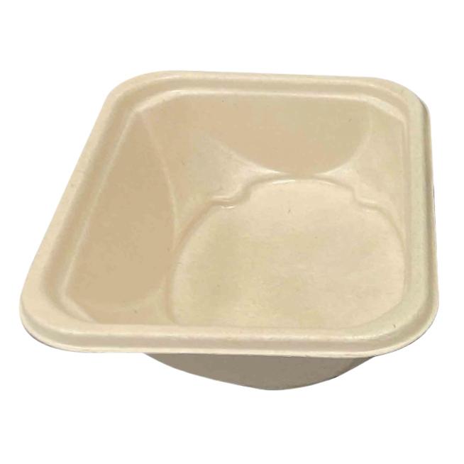 Take-Out Tray Base 6.5X5X1.75 IN Sugar Pulp PLA Kraft Up to 400 Degrees F Moisture Resistant Oil Resistant 500/Case