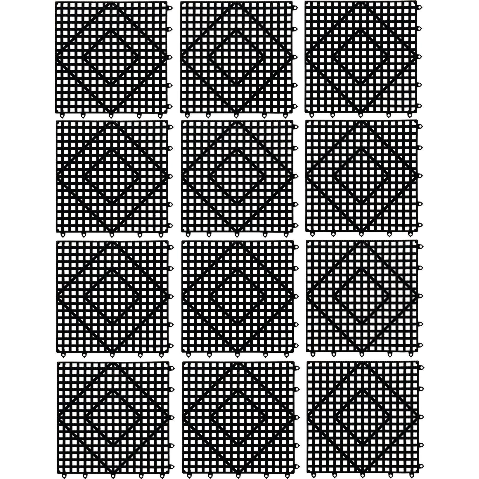 San Jamar Versa-Mat Bar Mat 12X12 IN PVC Black Square 12/Case