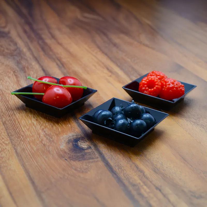 Tiny Temptations Serving Tray 2.5X2.5 IN Plastic Black Square 200/Case