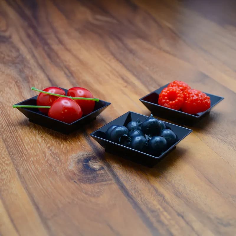 Tiny Temptations Serving Tray 2.5X2.5 IN Plastic Black Square 200/Case