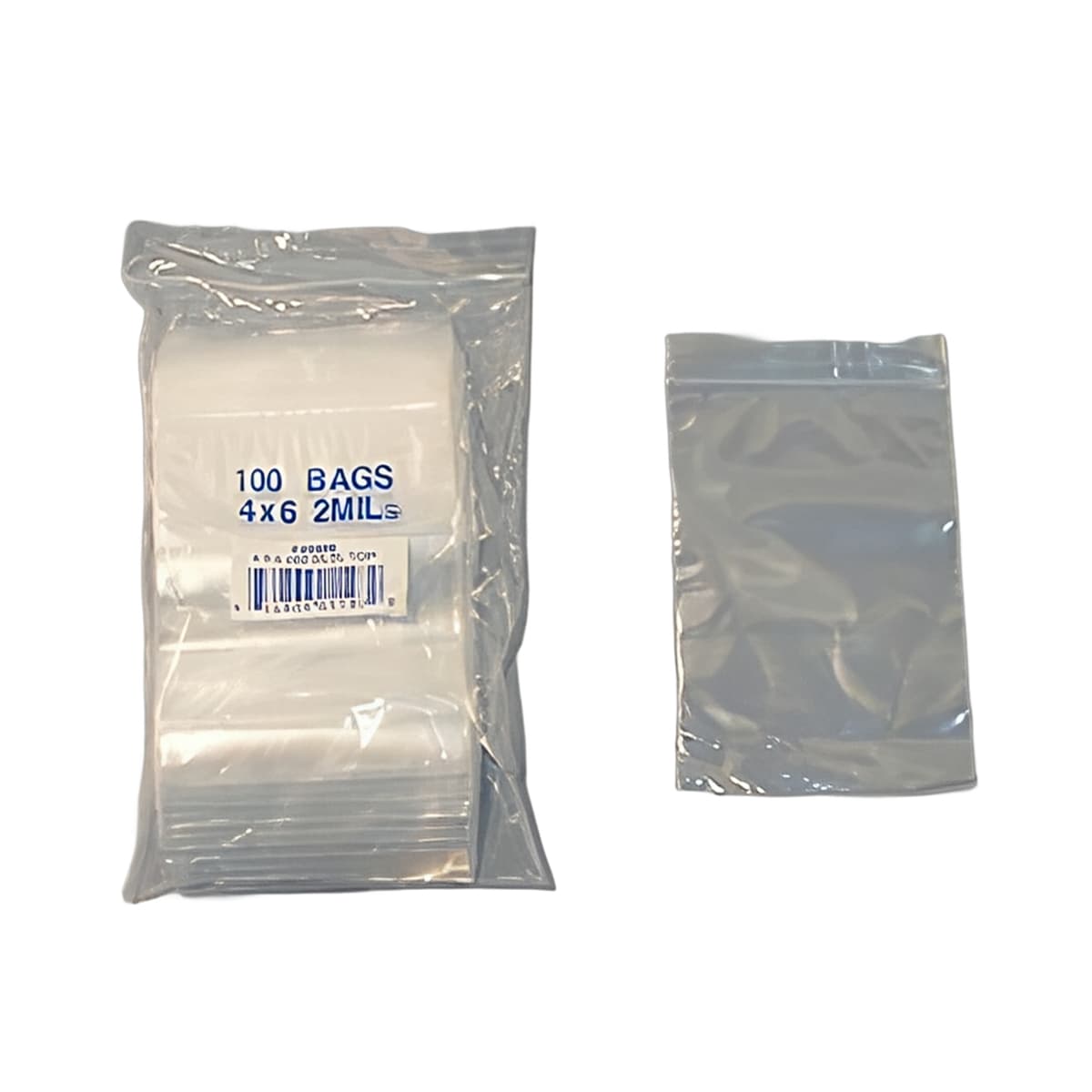 Bag 4X6 IN Plastic 2MIL With Reclosable Zip Seal Closure 1000/Case