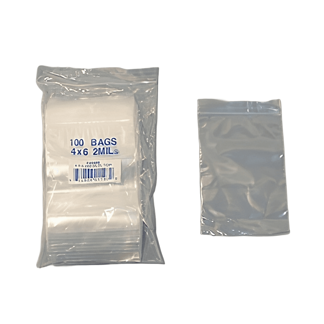 Bag 4X6 IN Plastic 2MIL With Reclosable Zip Seal Closure 1000/Case