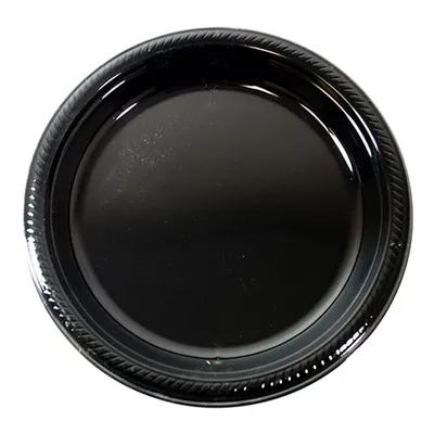 Plate 9 IN Plastic Black Round Heavy Duty 400/Case