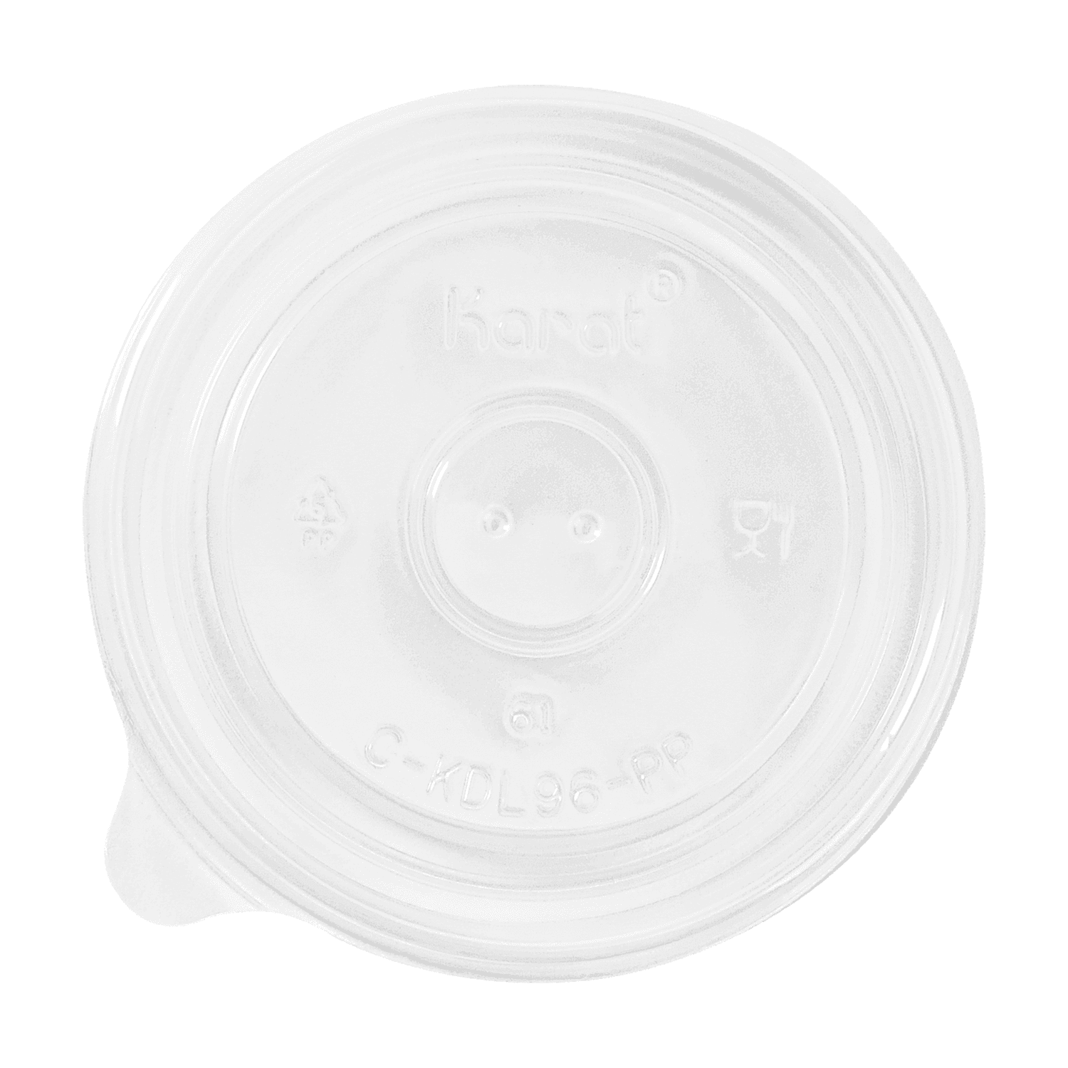 Karat® Lid Flat 3.78 IN PP White Round For 6-10 OZ Container 1000/Case