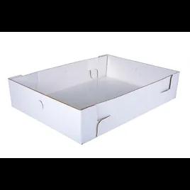 Bakery Box Bottom 19.38X14.63X5 IN Clay-Coated Kraft Board White Kraft Rectangle Lock Corner 50/Case