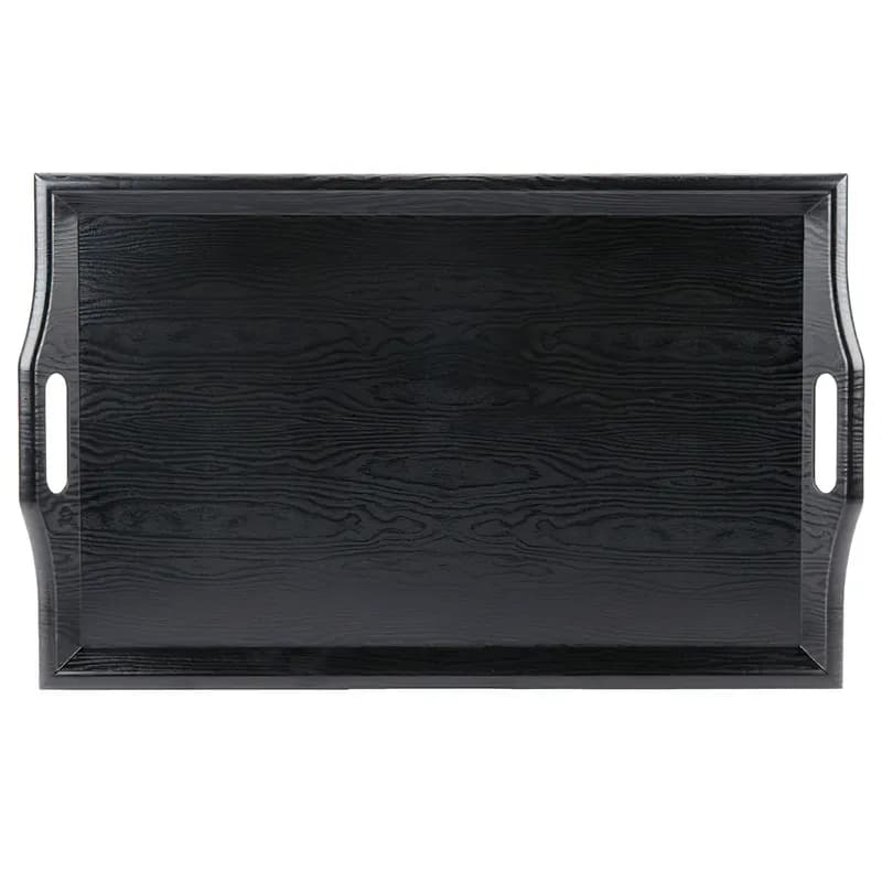 Room Service Tray 25X16 IN SAN Black Rectangle Non-Skid Dishwasher Safe 1/Each