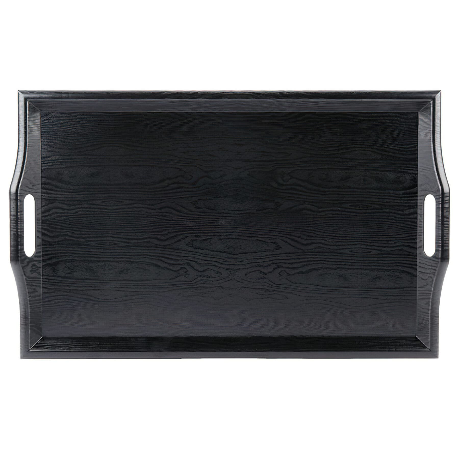 Room Service Tray 25X16 IN SAN Black Rectangle Non-Skid Dishwasher Safe 1/Each