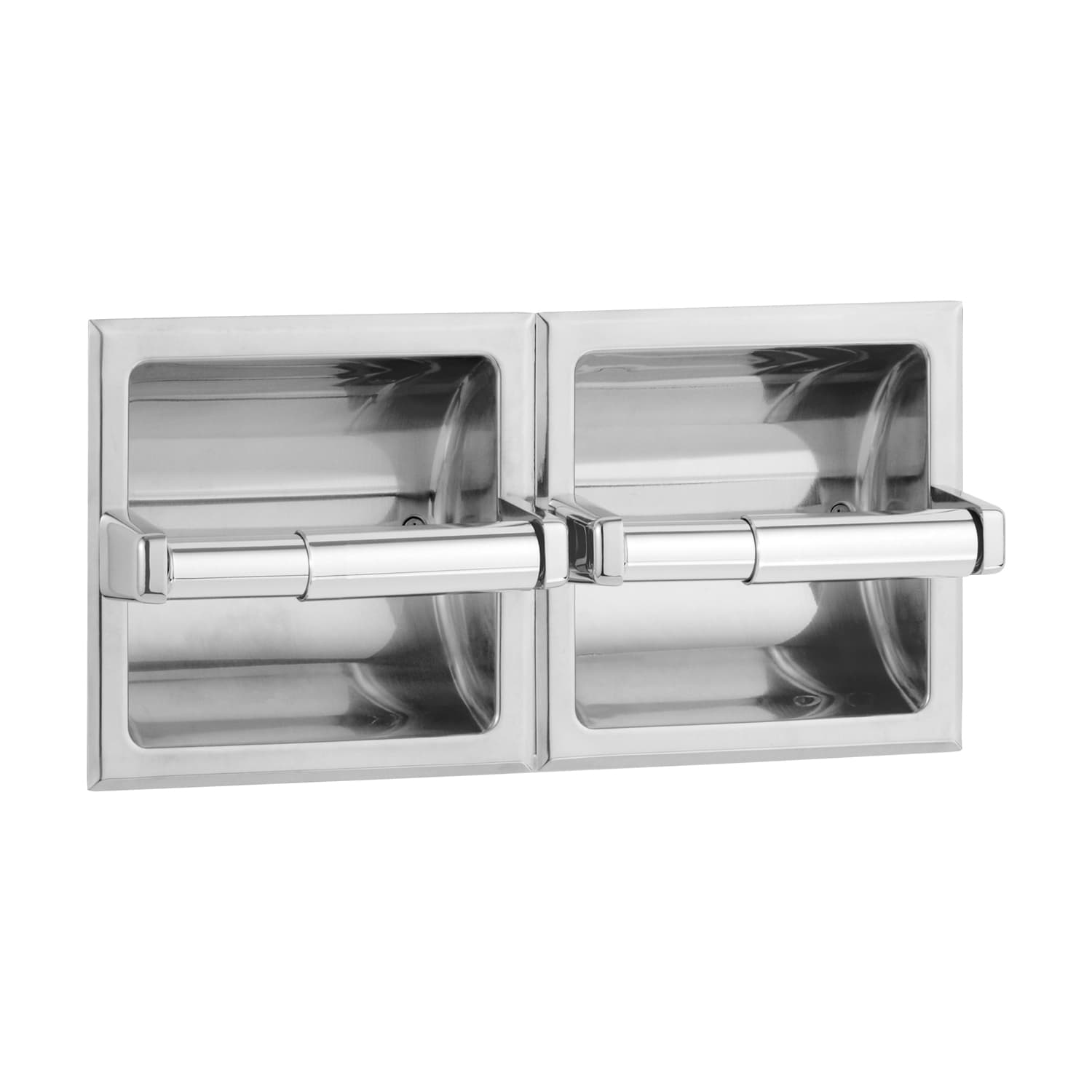 Toilet Paper Dispenser Stainless Steel Chrome Plated Polished Recessed 1/Each