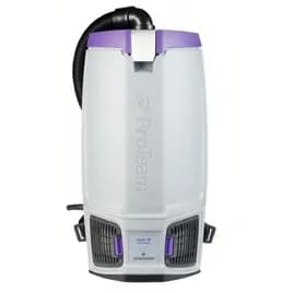 GoFit 10 Backpack Vacuum 10 QT Gray Purple 120 V With HEPA Filter With Xover Two-Piece Wand Tool Kit FlexFit Harness