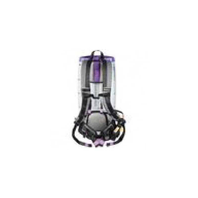 GoFit 10 Backpack Vacuum 10 QT Gray Purple 120 V With HEPA Filter With Xover Two-Piece Wand Tool Kit FlexFit Harness