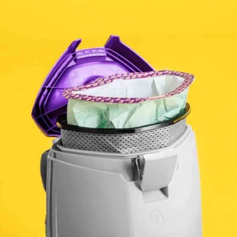 GoFit 10 Backpack Vacuum 10 QT Gray Purple 120 V With HEPA Filter With Xover Two-Piece Wand Tool Kit FlexFit Harness