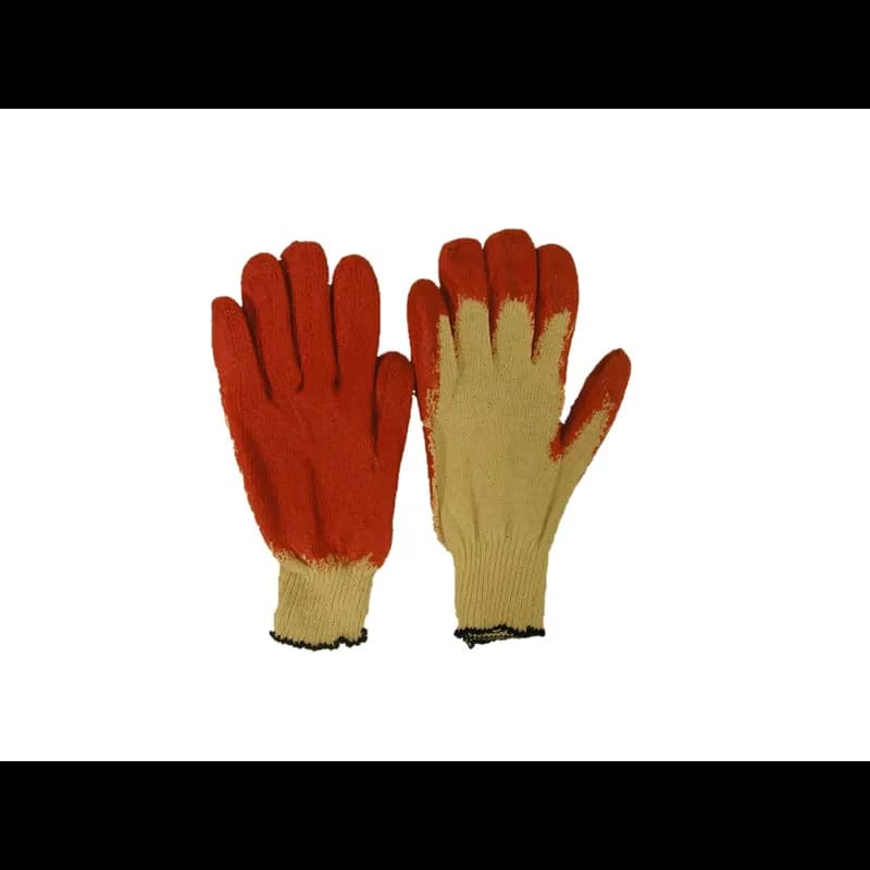 Gloves OS Red Tan Cotton Blend (70% Cotton, 30% Polyester) Latex Knit Palm Coating 20 Count/Pack 30 Packs/Case