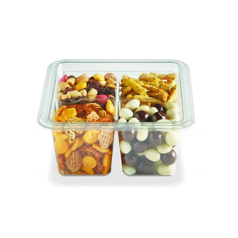 Fresh 'n Clear® Deli Container Base 24 OZ 4 Compartment PET Clear Square 300/Case